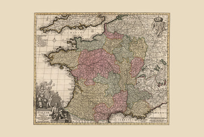 Kingdom of France 1740 – 18th Century Historical Map