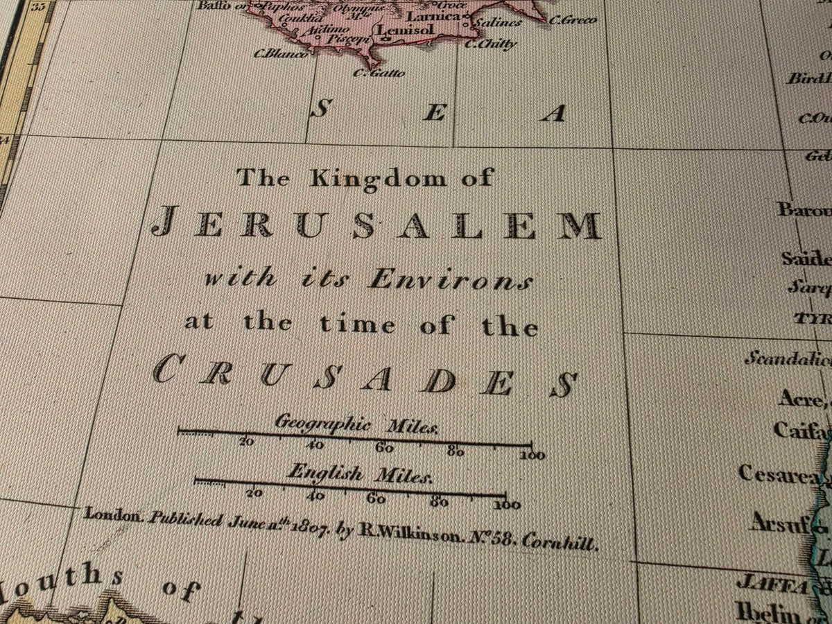 Reino de Jerusalén durante las Cruzadas - Póster de mapa histórico