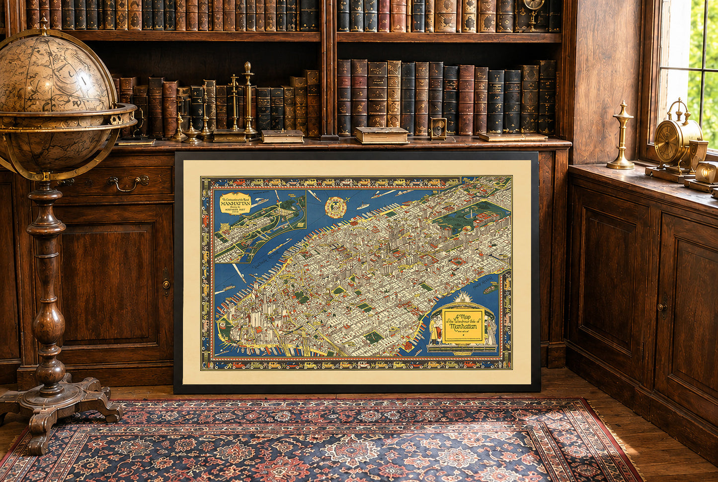 Manhattan Piktoriale Karte Poster (1926) – Vintage New York City Wandkunst