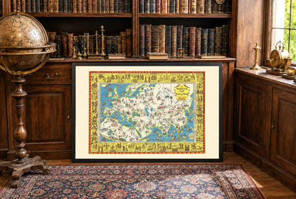 Medieval Map of East and West - Alice York & Edy Legrand - Historical Map Poster