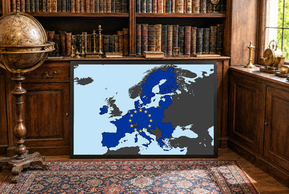 Moderne Europäische Union Karte Druck - EU Länder Grenzen Wandkunst Poster