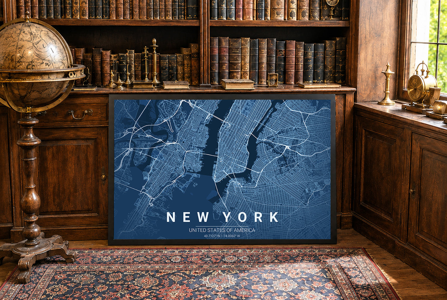 New Yorker Blueprint-Karte - Moderne Stadtstraßen-Wandkunst