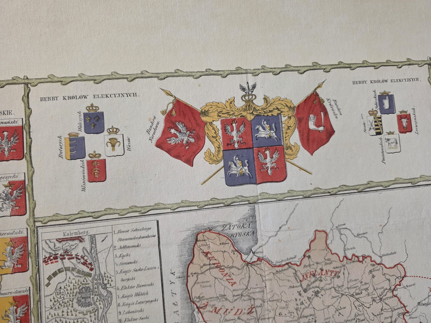 Polen Karte Poster während der Herrschaft von Jan III Sobieski - Vintage Wandkunst