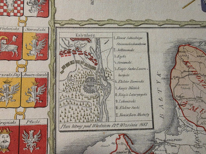 Polen Karte Poster während der Herrschaft von Jan III Sobieski - Vintage Wandkunst