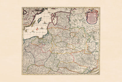 Poland & Lithuania 1682 - Frederick de Wit - Polish-Lithuanian Commonwealth Historical Map Poster