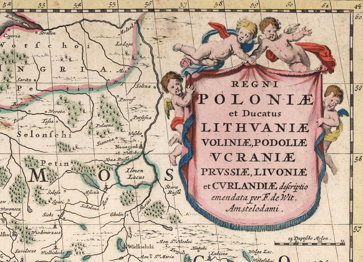 Poland & Lithuania 1682 - Frederick de Wit - Polish-Lithuanian Commonwealth Historical Map Poster