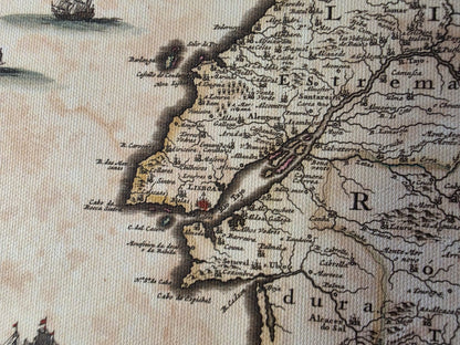Portugal Karte Poster (1690) - Vintage Algarve Königreiche Wandkunst