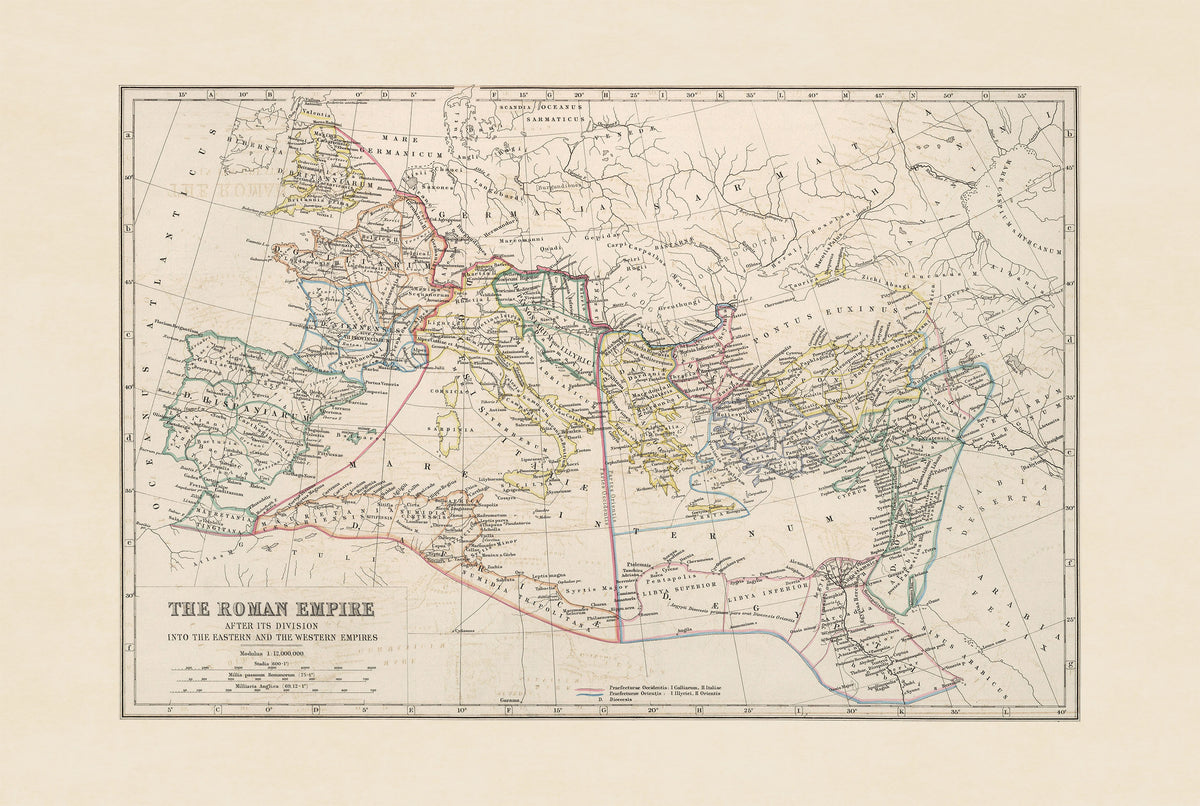 Roman Empire After the Division 1873 - Historical Map Poster