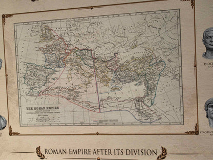 Roman Empire Collection - 3 Historical Maps in One Poster - Ancient Rome Map Set