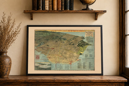 San Francisco Exposition Stadtkarte Poster (1915) - Vintage Vogelperspektive Wandkunst