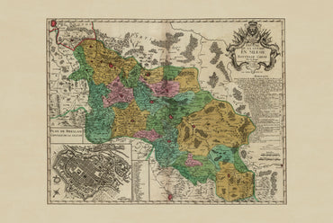 Silesia War Map Poster - First Silesian War, 1741 | Georges-Louis Le Rouge