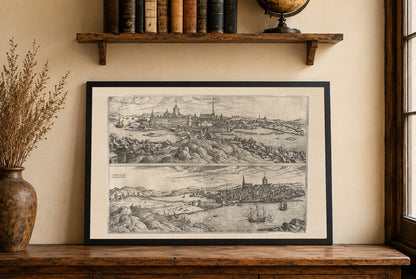 Stockholm 1588 Karten Druck - Braun & Hogenberg ‘Civitates Orbis Terrarum’