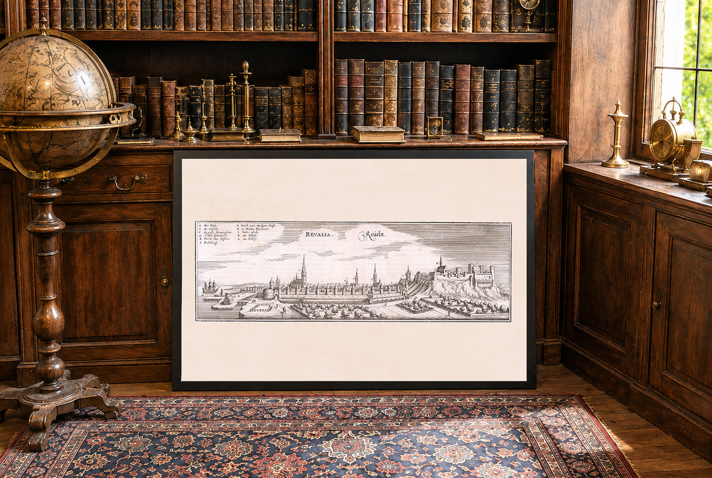 Tallinn City Map Poster (1652) - Vintage Reval Engraving Wall Art