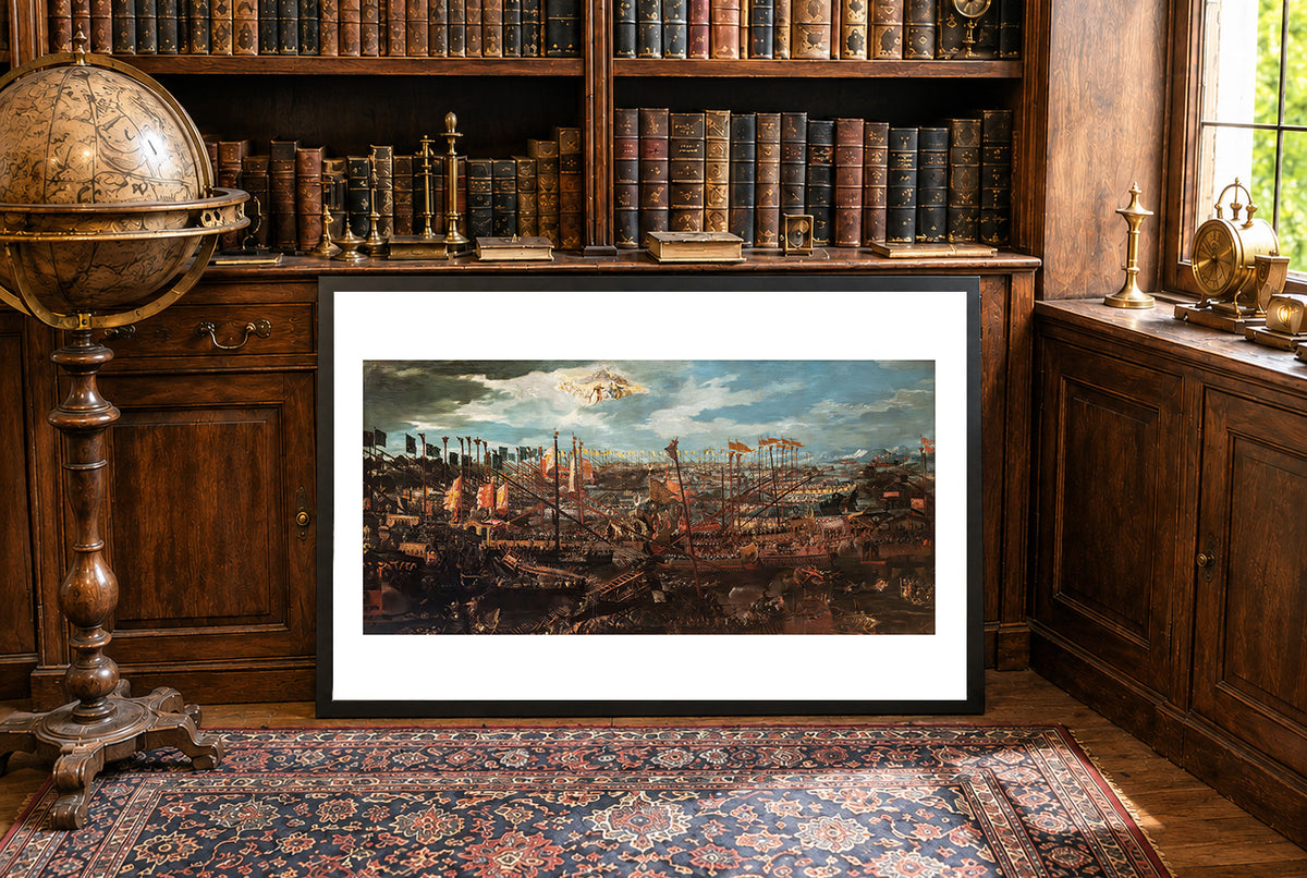 The Battle of Lepanto - Andrea Vicentino - Ottoman Empire and Holy League Naval Battle Historical Painting Poster