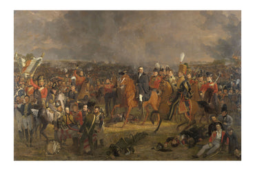 Bitwa pod Waterloo 1824 - Jan Willem Pieneman - Napoleon i Wellington - Historyczny Plakat z Obrazem