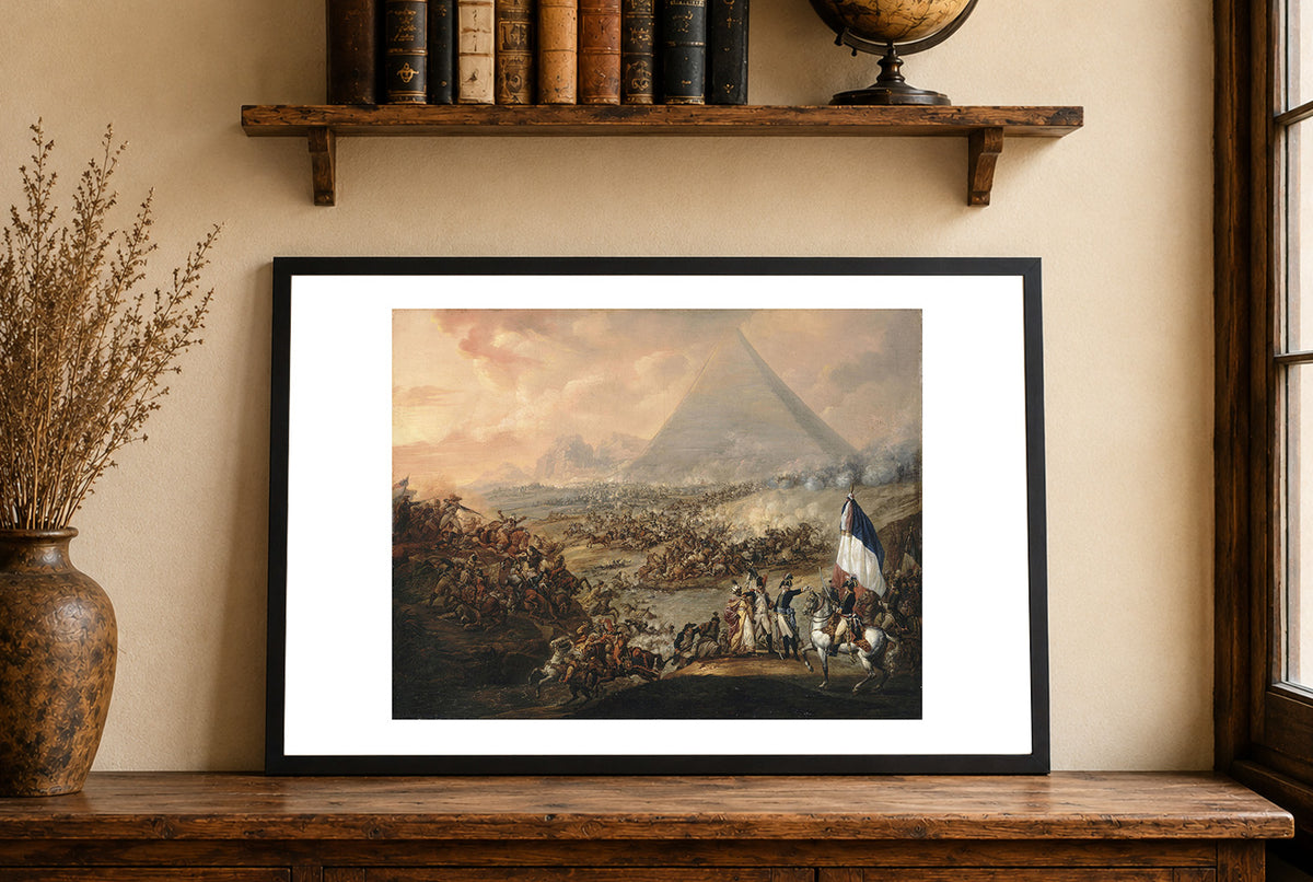The Battle of the Pyramids 1798–1799 - François-Louis-Joseph Watteau - Napoleon's Egyptian Campaign Historical Painting Poster