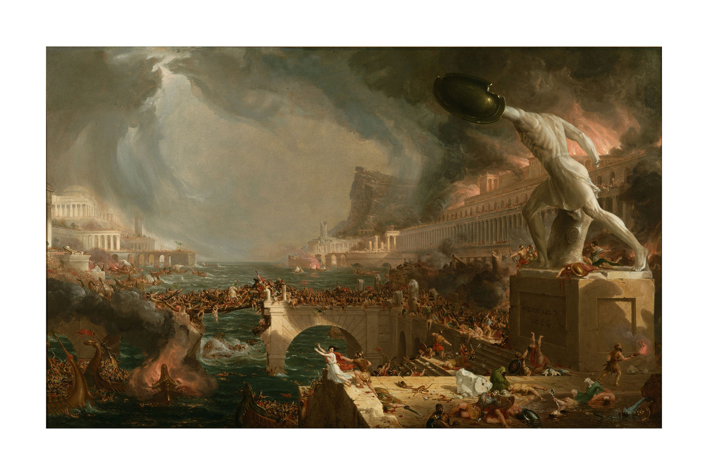 Der Verlauf der Zerstörung des Imperiums Poster - Thomas Cole Romantische Landschaft Wandkunst