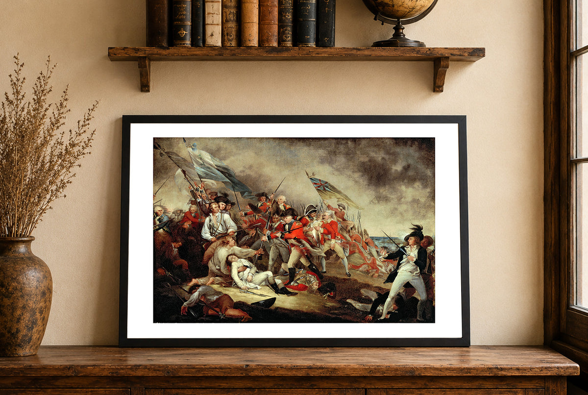 Śmierć Generała Warrena w Bitwie pod Bunker Hill 1786 - John Trumbull - Wojna o Niepodległość USA - Historyczny Plakat z Obrazem