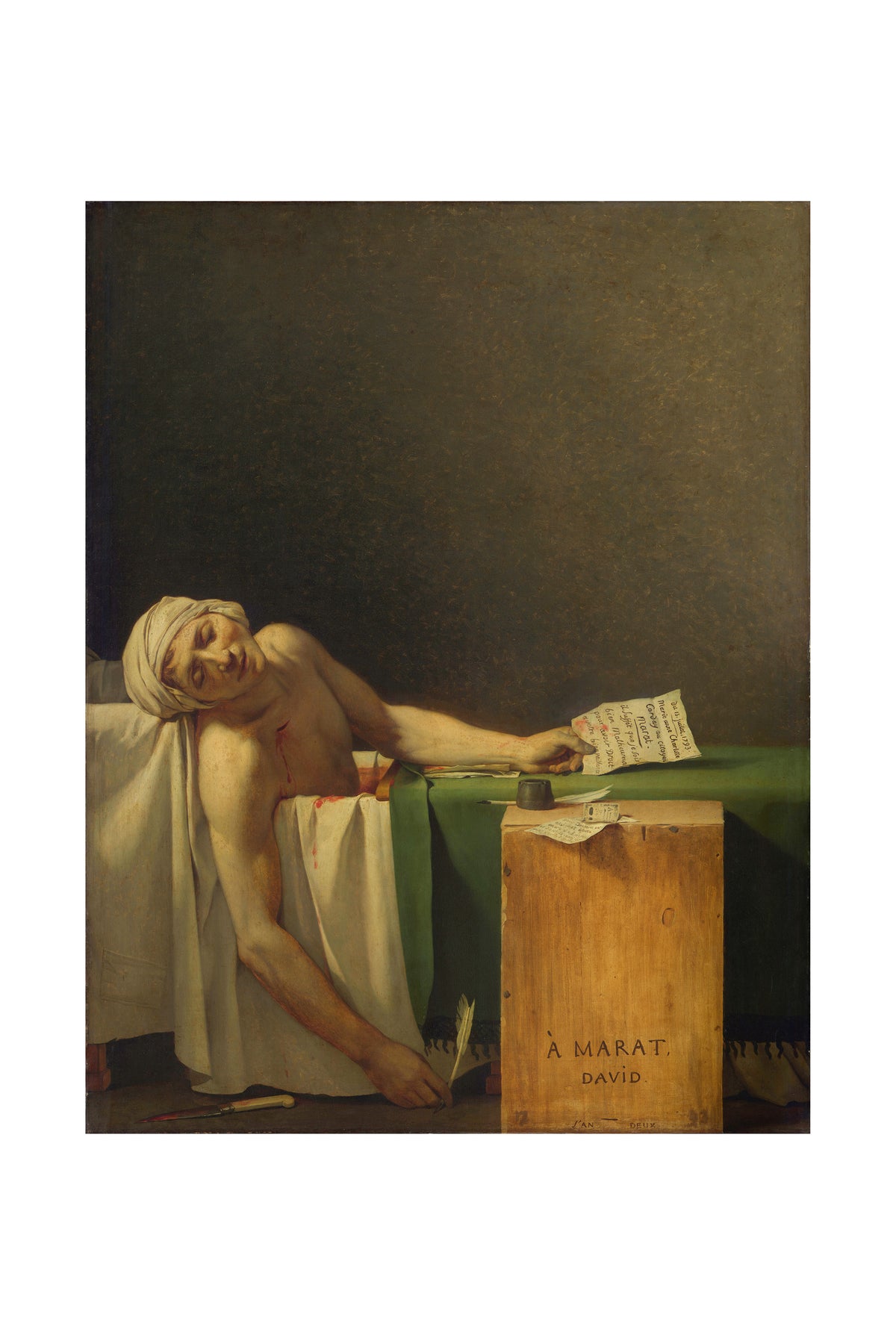 La Mort de Marat 1793 - Jacques-Louis David - Révolution Française - Affiche Peinture Historique