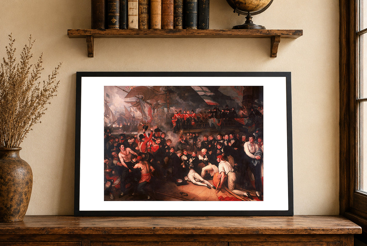 The Death of Nelson 1806 - Benjamin West - Battle of Trafalgar Historical Painting Poster