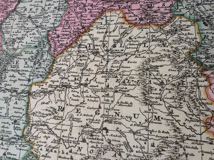 Vintage Map of Iberia 1740 - Spain and Portugal Historical Wall Art