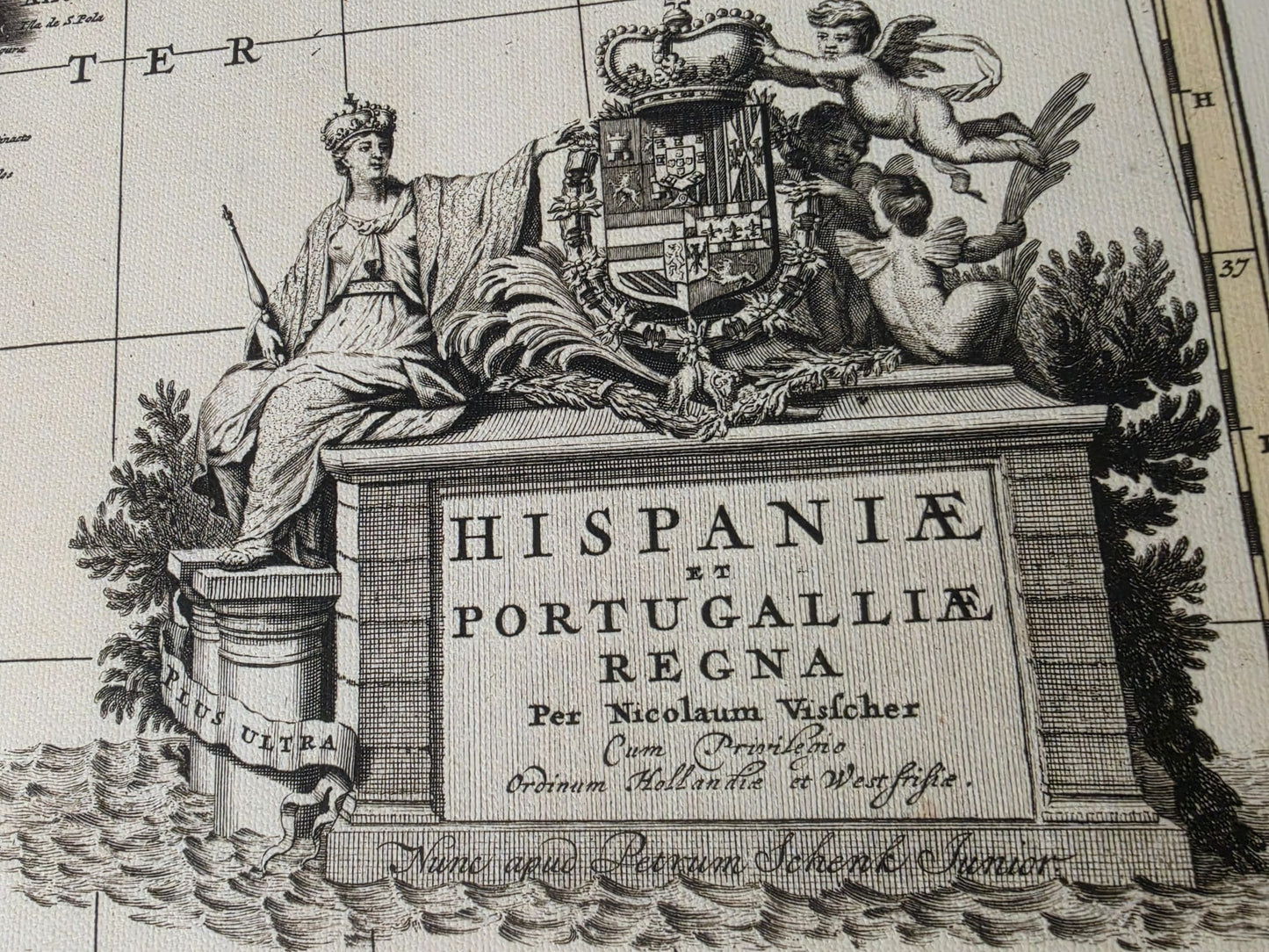 Vintage Map of Iberia 1740 - Spain and Portugal Historical Wall Art
