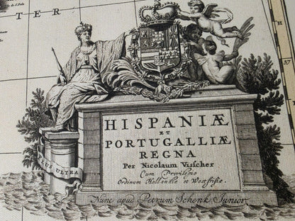Vintage Map of Iberia 1740 - Spain and Portugal Historical Wall Art