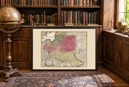 Vintage Polish-Lithuanian Commonwealth Map 1740