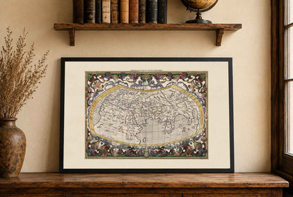 World According to Ptolemy - Petrus Bertius Historical Map Poster