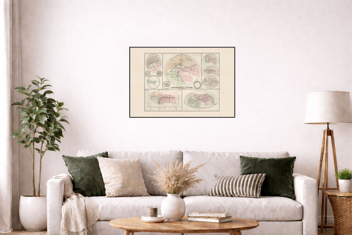 Geographical Systems of the Ancients 1874 - Historical Map Poster