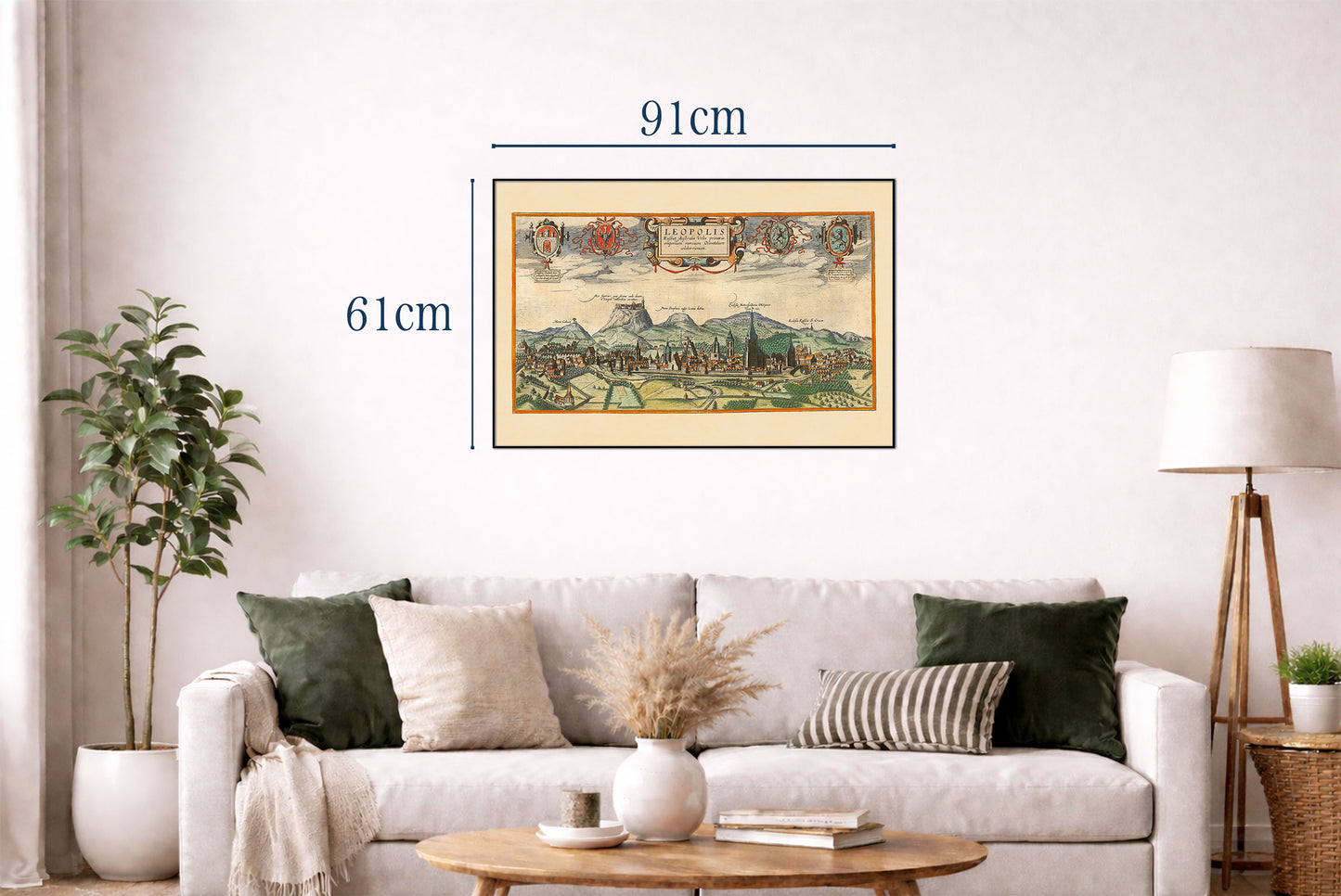 Lviv Stadtkarte Poster (1618) - Vintage Leopolis Gravur Wandkunst