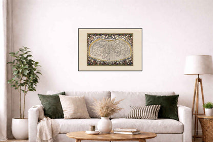 World According to Ptolemy - Petrus Bertius Historical Map Poster