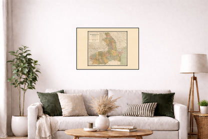 Roumanie 1883 - Charta Murala - Affiche Carte Historique du Royaume de Roumanie