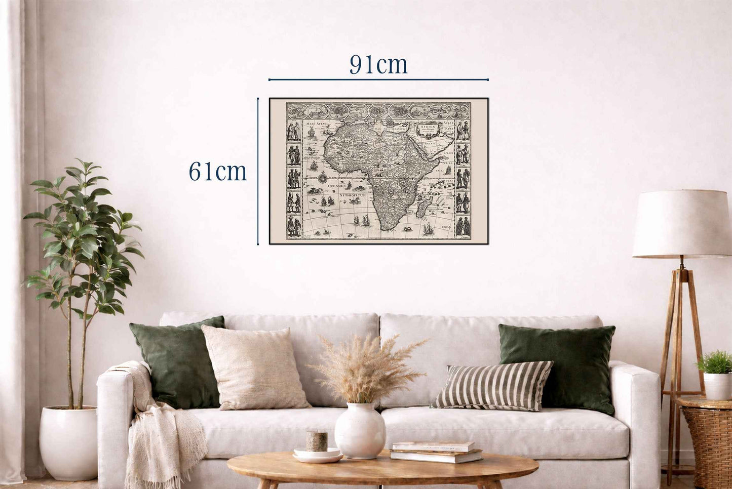 1630 Africa Map “Africae Nova Descriptio” - Major Cities & Regional Dress Print - Strategy Maps
