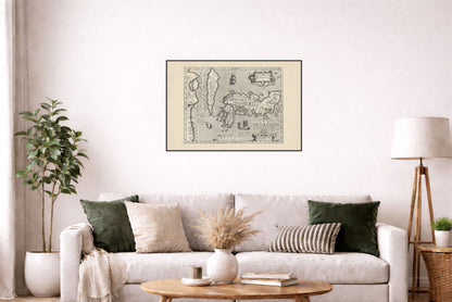 Japan & Korea 1607 - Iaponia - Mercator & Hondius Historical Map Poster