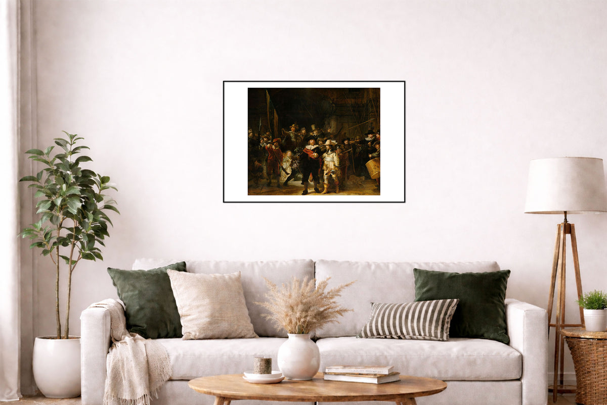 Straż Nocna 1642 - Rembrandt van Rijn - Złoty Wiek Holandii - Historyczny Plakat z Obrazem