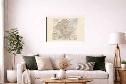 Historical Germany Map Poster (1792) - Vintage Holy Roman Empire Wall Art