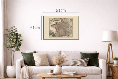 Kingdom of France 1740 – 18th Century Historical Map
