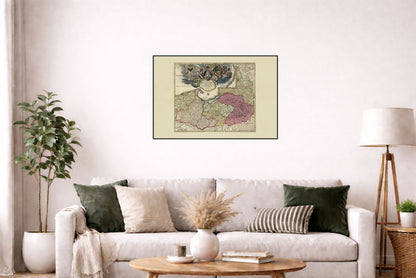 Kingdom of Prussia Map Poster (1701) - Homann Vintage Historical Wall Art