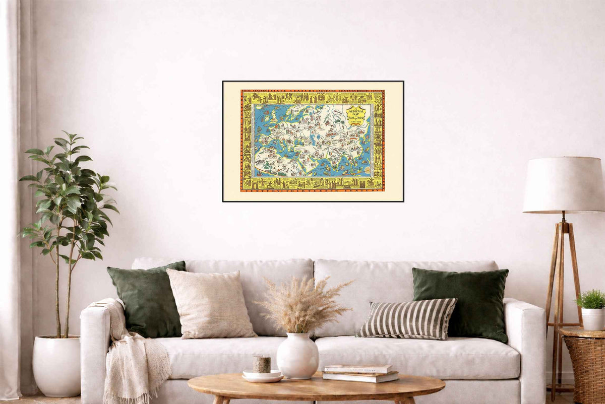 Medieval Map of East and West - Alice York & Edy Legrand - Historical Map Poster