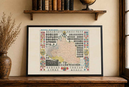 Historical Poland Map Poster (1910) - Patriotic Map with Polish Rulers, Coats of Arms & Hołd Pruski