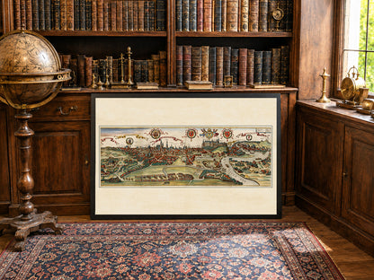 Vintage Krakau Karten Wandkunst - 1618 Cracovia Metropolis Gravur Druck