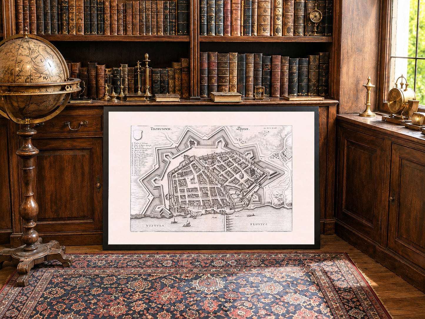 1652 Toruń Polen Antike Stadtkarte Druck - Vogelperspektive - Vintage Polnische Wandkunst