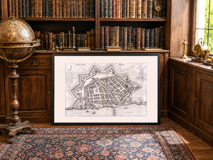1652 Toruń Polen Antike Stadtkarte Druck - Vogelperspektive - Vintage Polnische Wandkunst